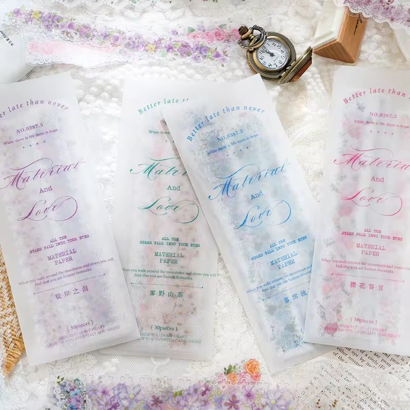 30 Shts Lace Flower Stickers