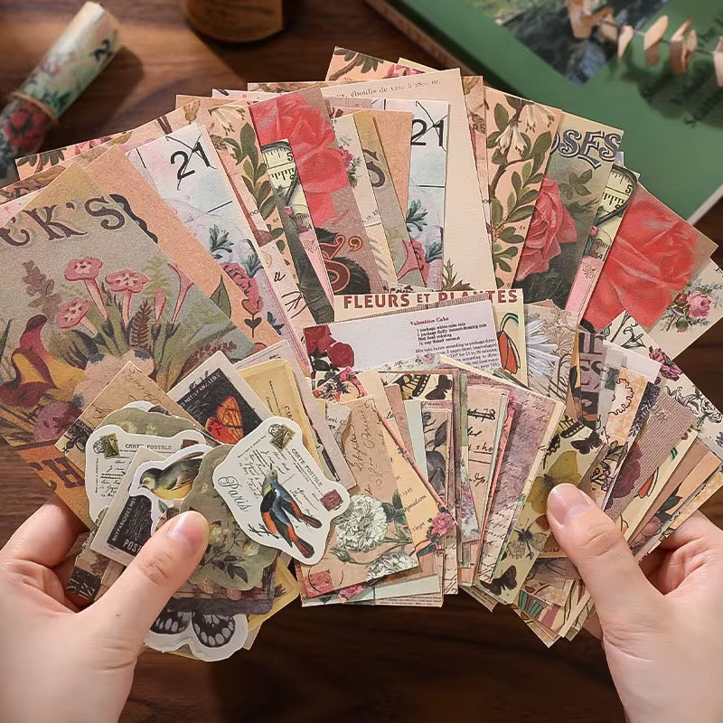100 Pcs Vintage Paper Materials
