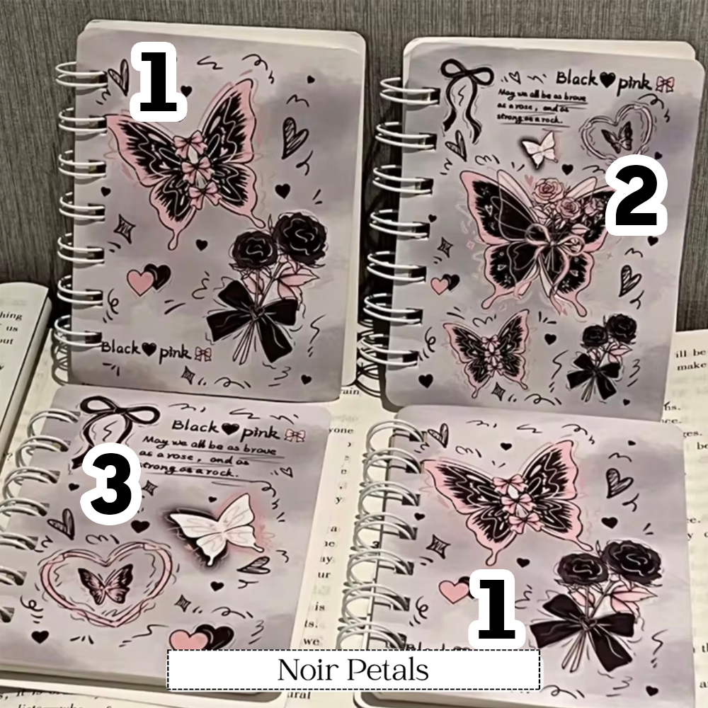A7 Small Rose Butterfly Notebook