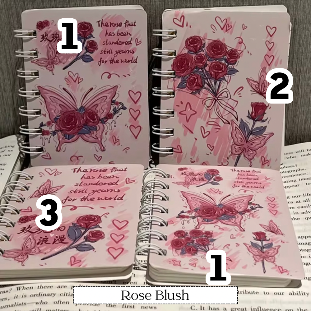 A7 Small Rose Butterfly Notebook