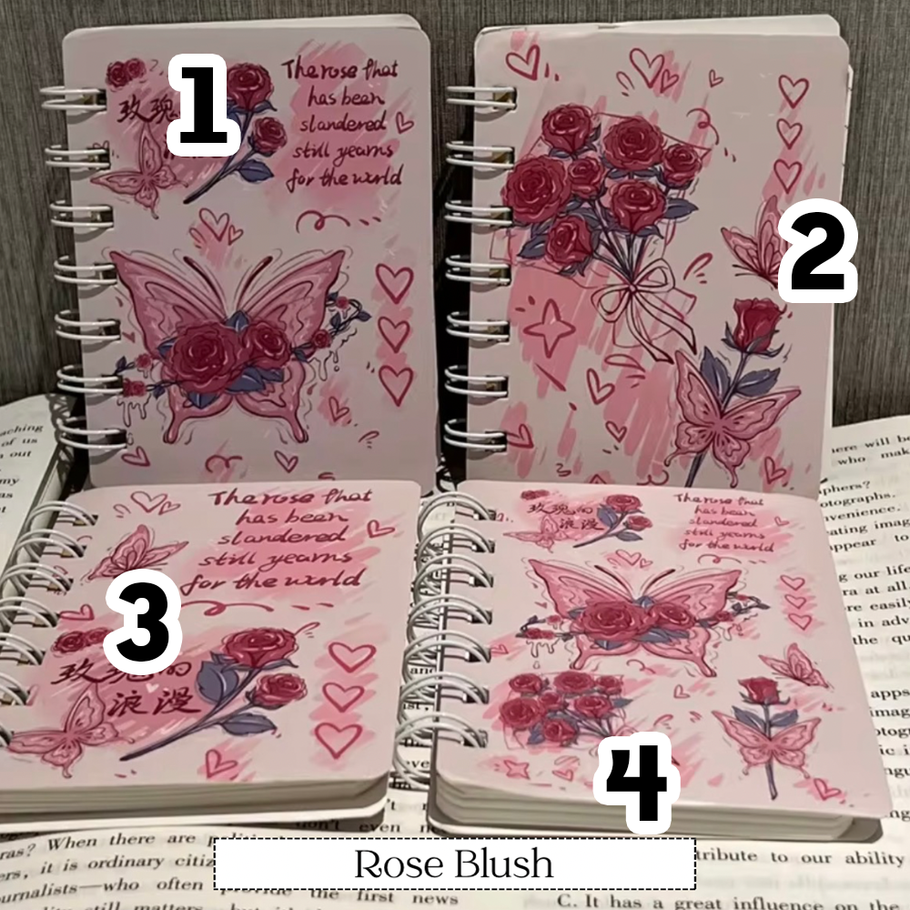 A7 Small Rose Butterfly Notebook
