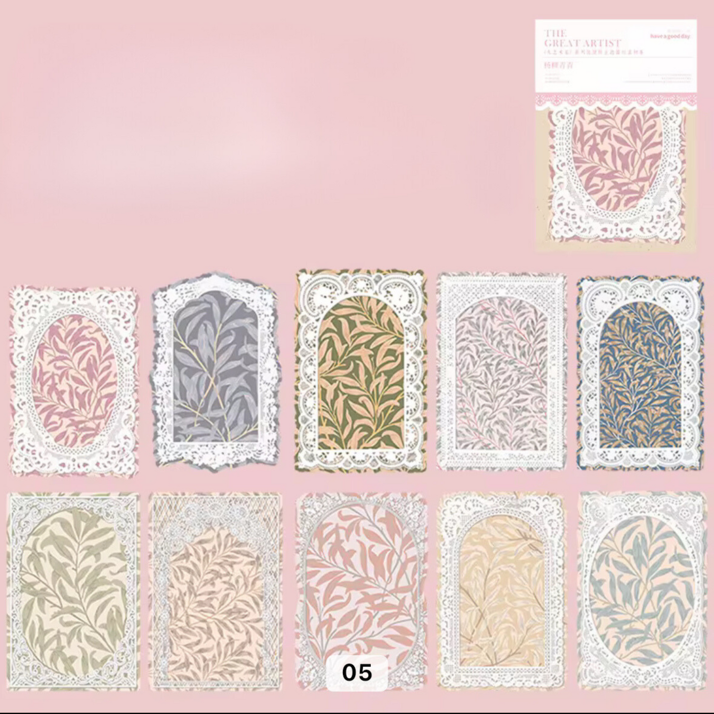 50 Pcs Lace Theme Materials