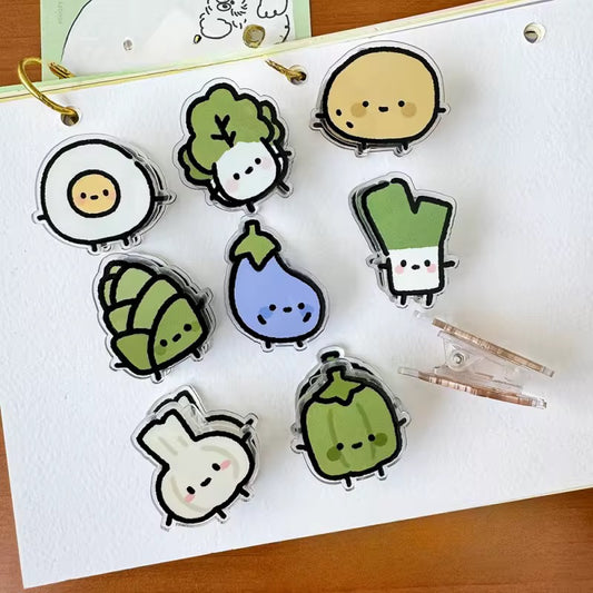 Coming Soon | Veggie Cartoon Acrylic Clip