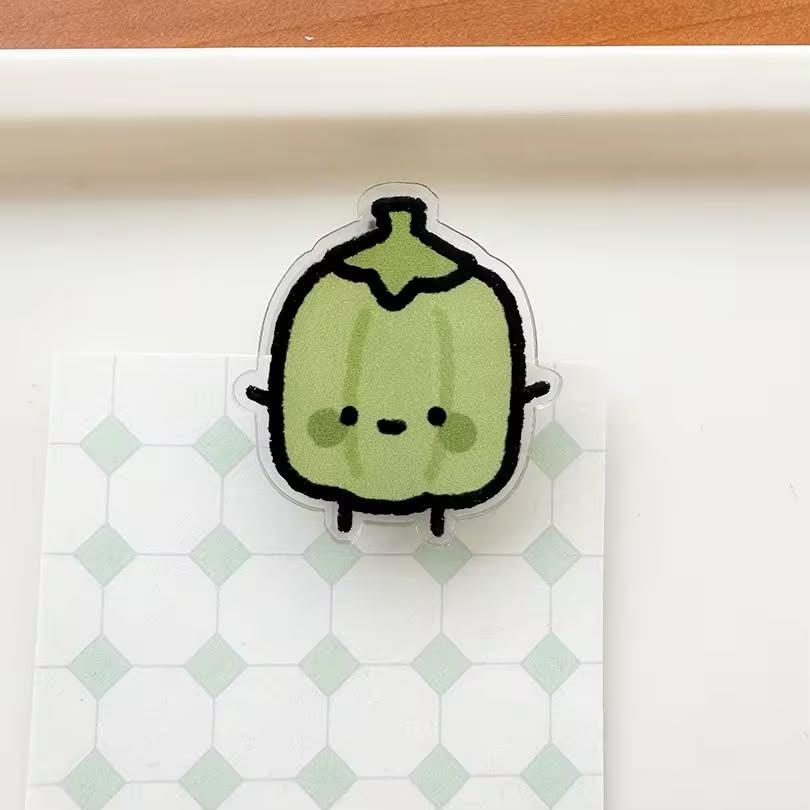Coming Soon | Veggie Cartoon Acrylic Clip