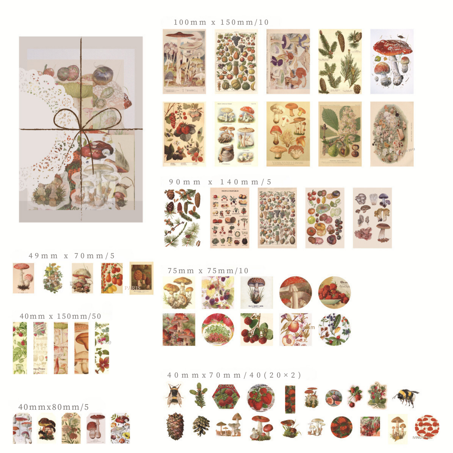 86 Pcs Mixed-Retro Material Stickers