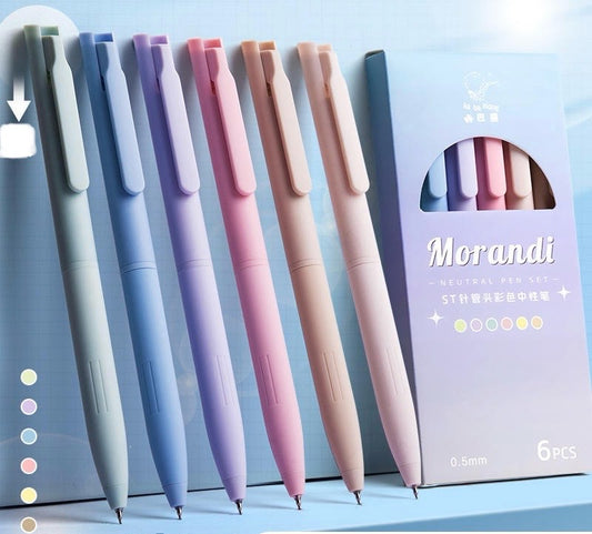 Set of 6 Coloured-Ink Pens