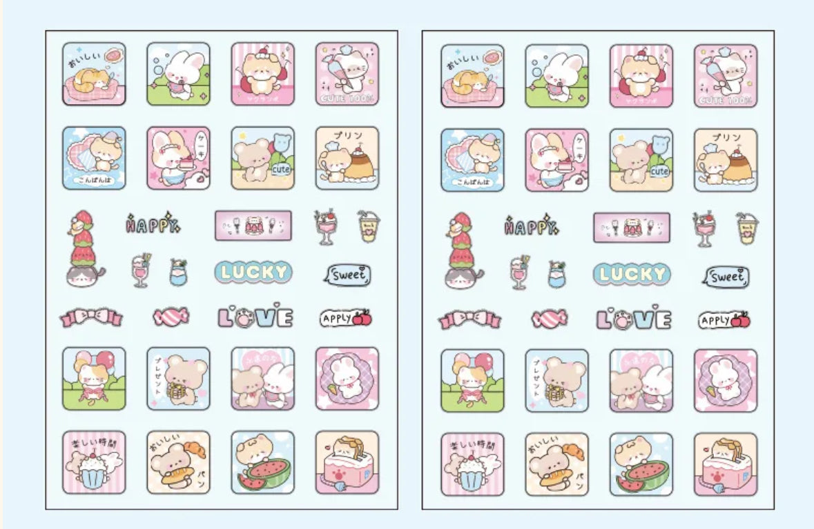 2 Sheets of Sweet Stickers