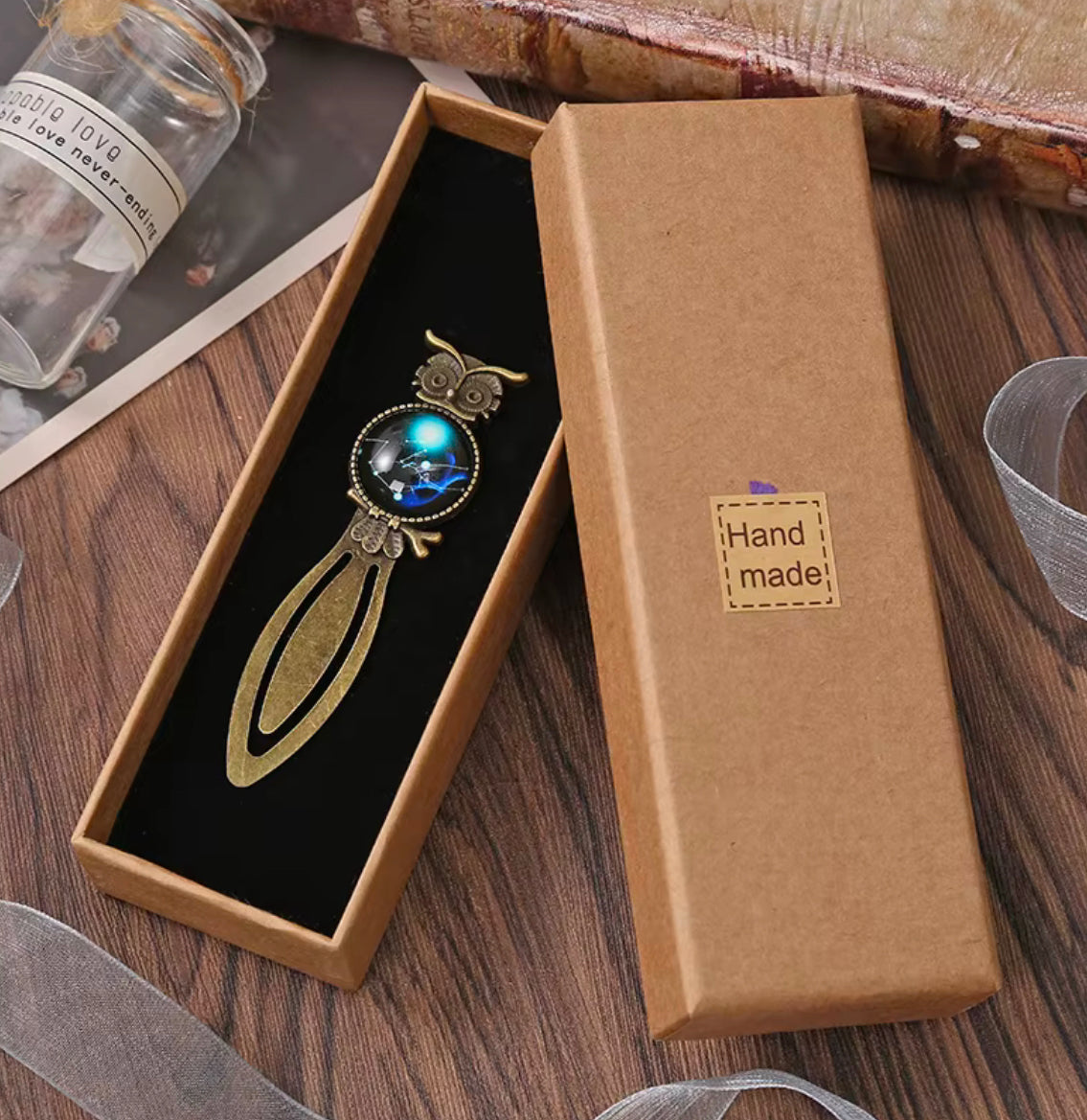 Retro Owl Alloy Bookmark
