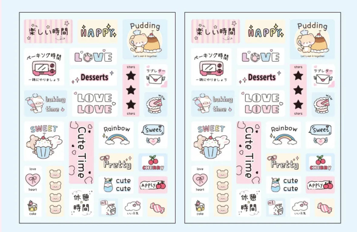 2 Sheets of Sweet Stickers