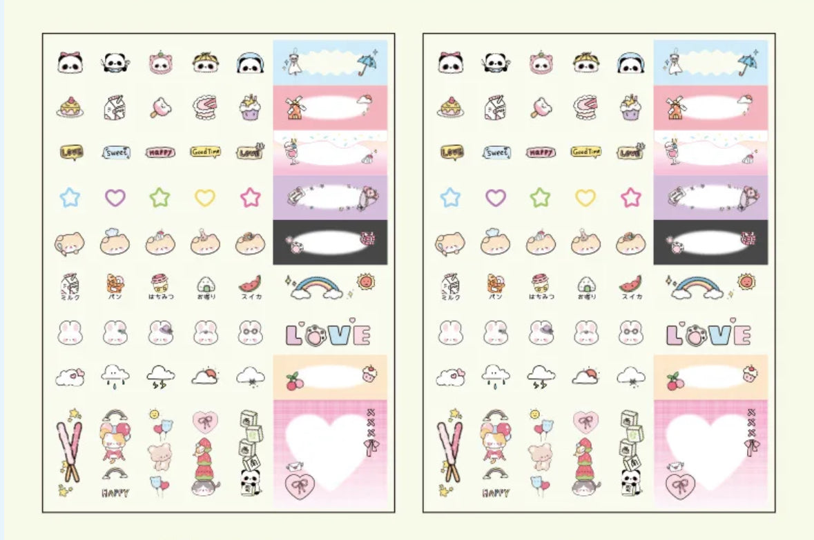 2 Sheets of Sweet Stickers