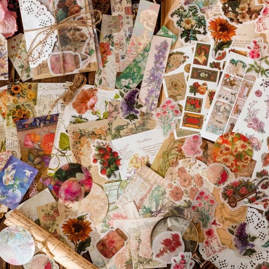 86 Pcs Mixed-Retro Paper Materials