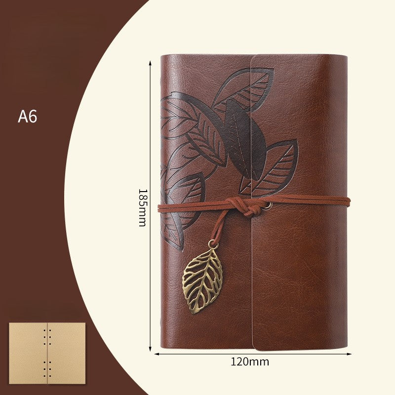 A6 Retro Leaf Notebook