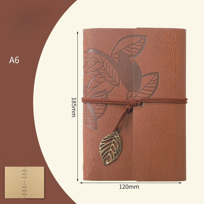 A6 Retro Leaf Notebook