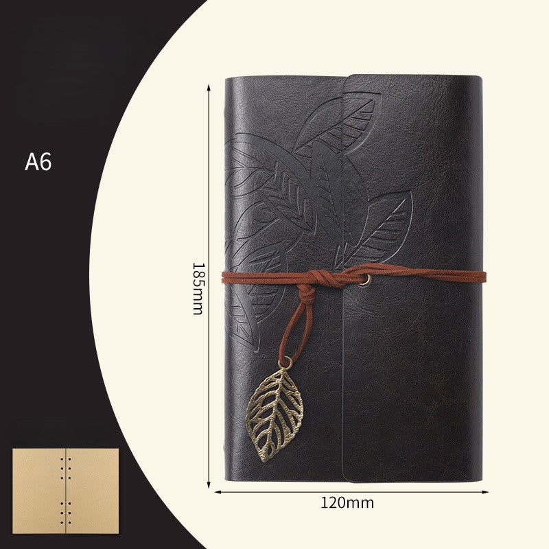 A6 Retro Leaf Notebook