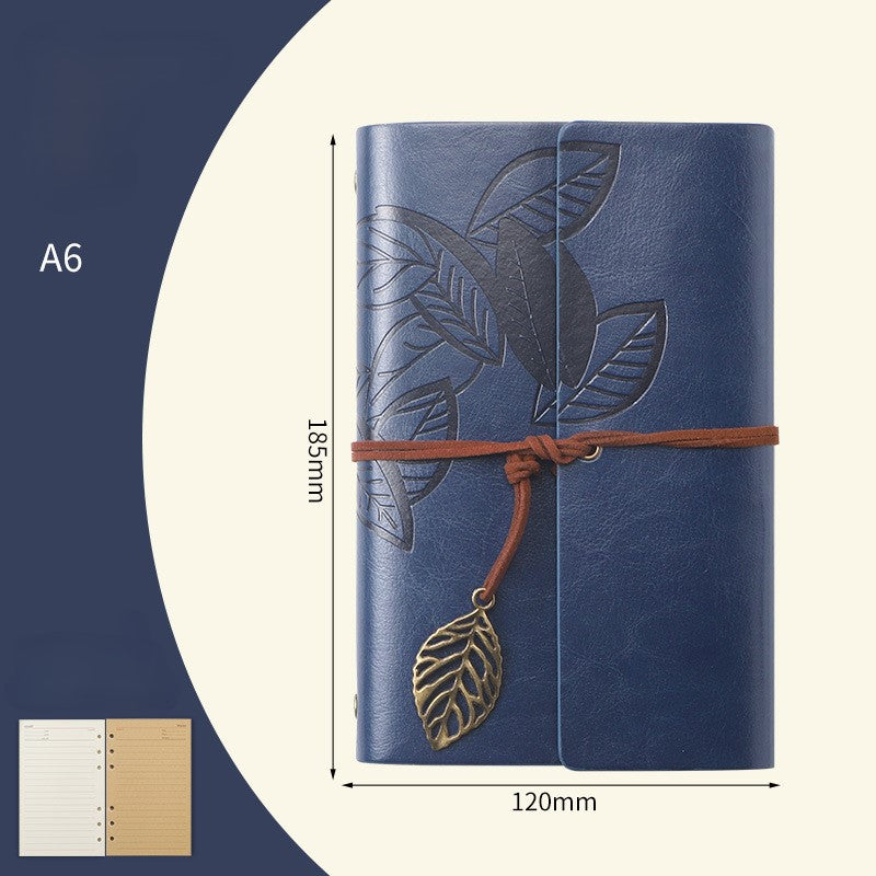 A6 Retro Leaf Notebook