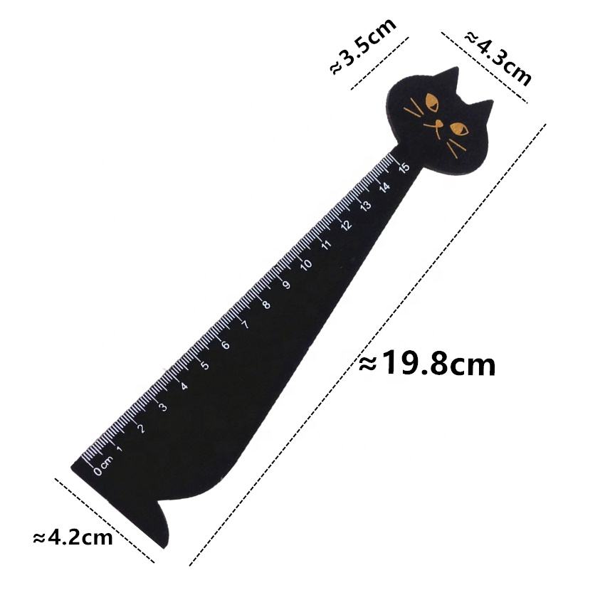 Wooden Cat Ruler 15cm