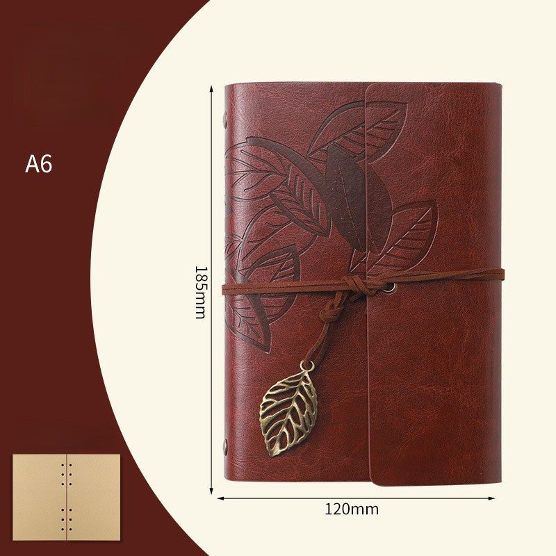 A6 Retro Leaf Notebook