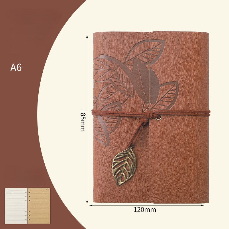 A6 Retro Leaf Notebook