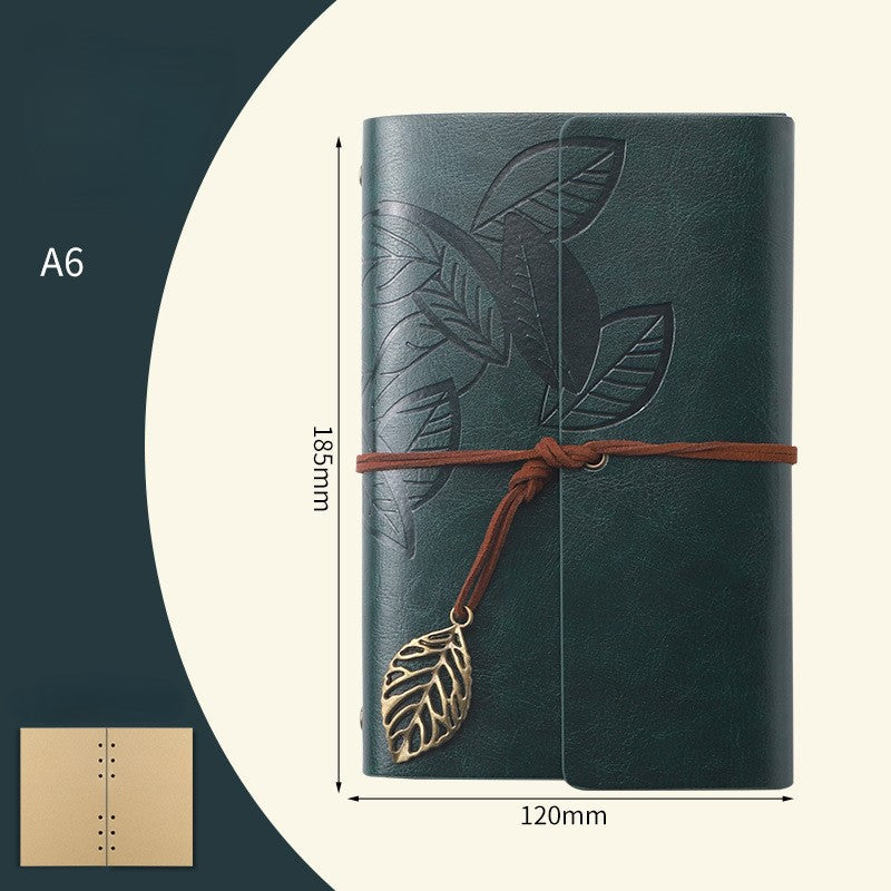 A6 Retro Leaf Notebook