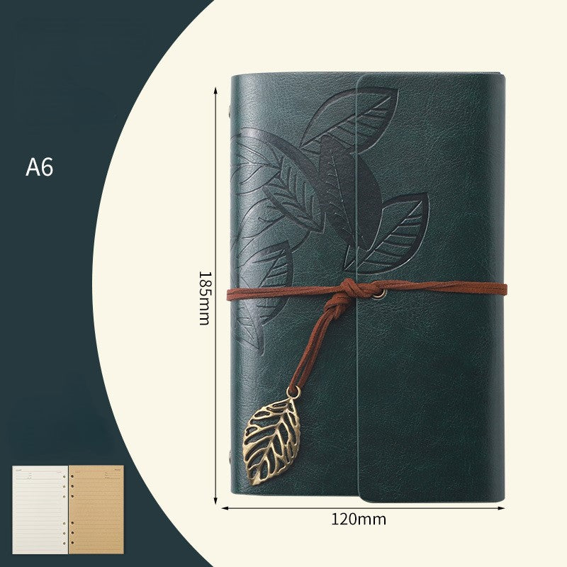 A6 Retro Leaf Notebook