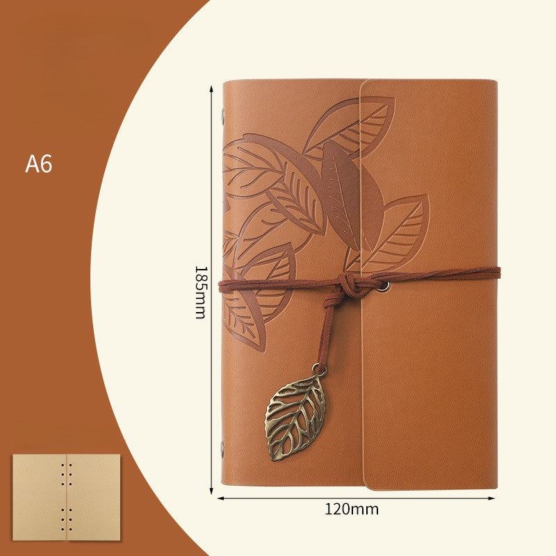 A6 Retro Leaf Notebook