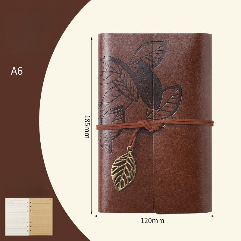 A6 Retro Leaf Notebook