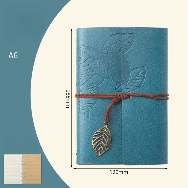 A6 Retro Leaf Notebook