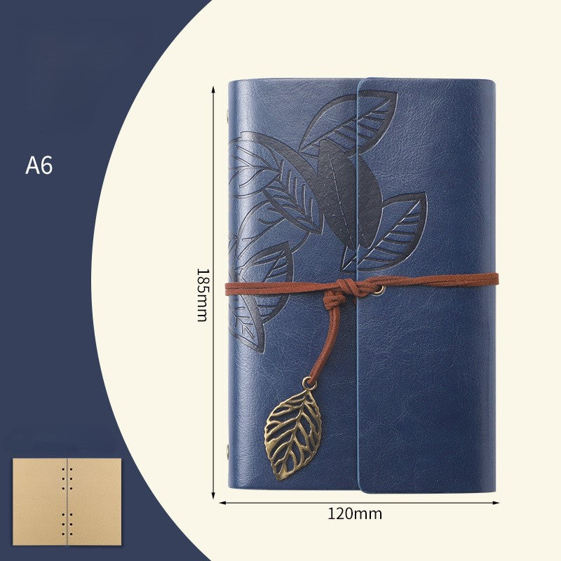 A6 Retro Leaf Notebook