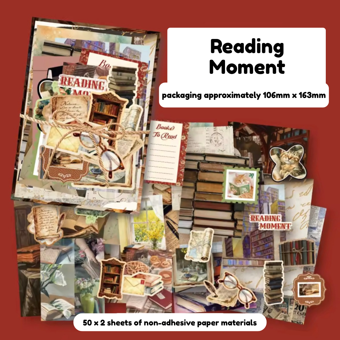 100 Pcs Nostalgia Scrapbooking Paper Materials