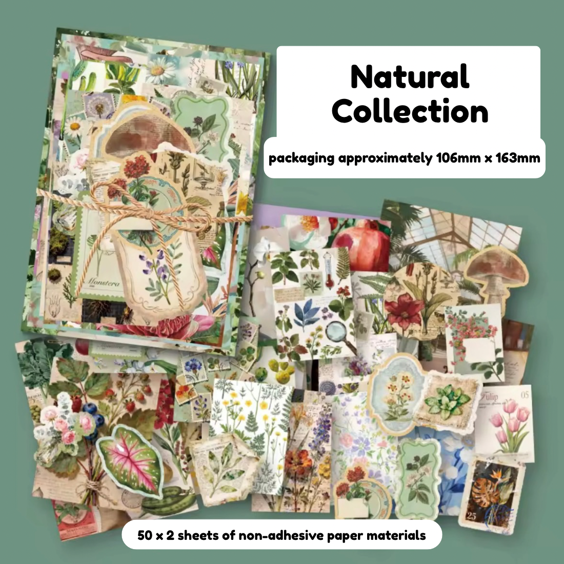 100 Pcs Nostalgia Scrapbooking Paper Materials