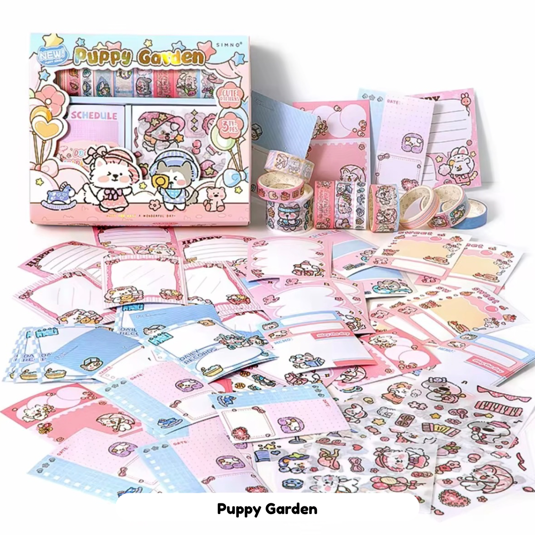 Cat & Puppy Sticker+ Washi Tape Set